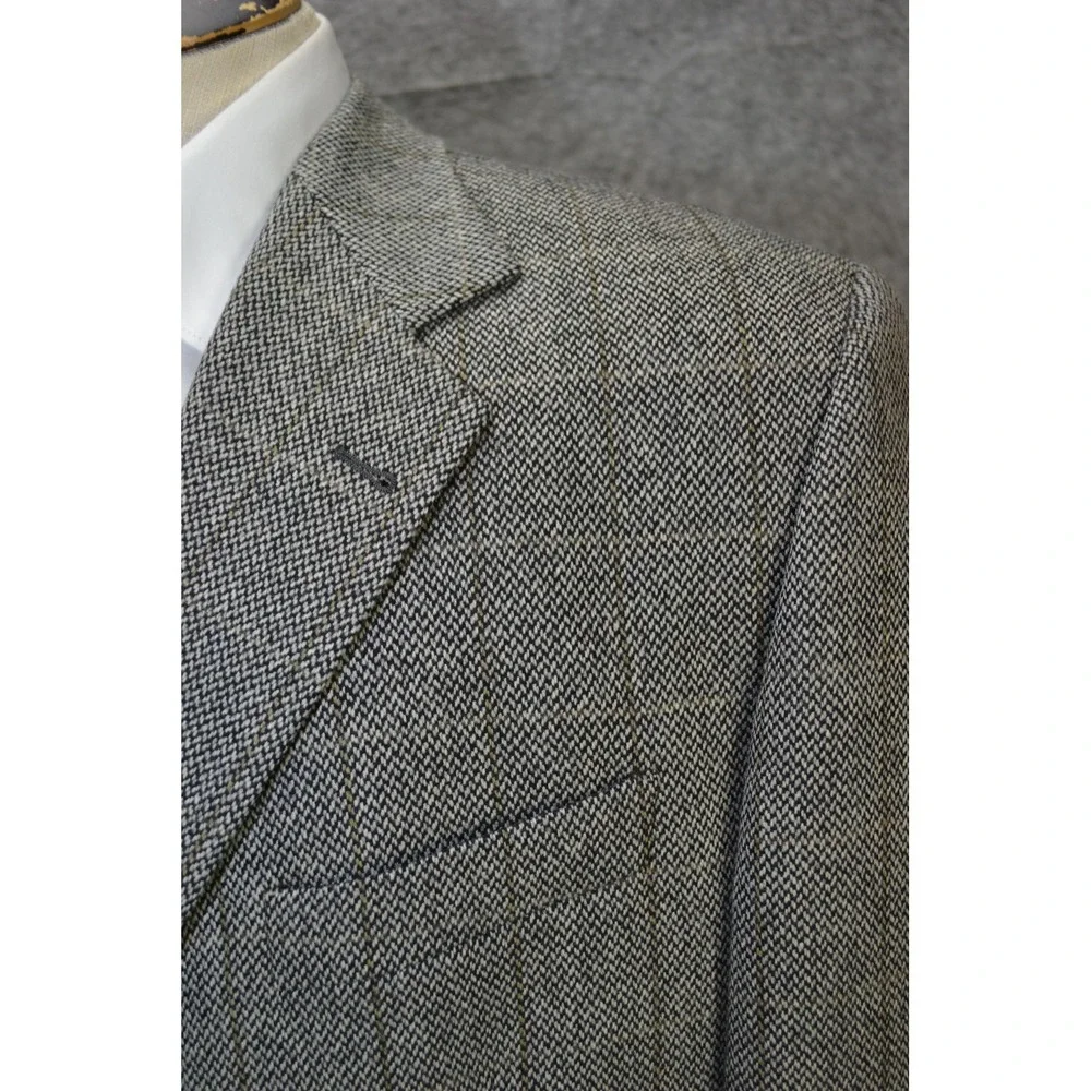 Lubiam 1911 Cashmere Mens 44L Blazer Gray Check Wool Italy Sport Coat Luxury LBM